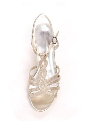 Elegant Mid-Heel Satin Strappy Open-Toe Sandals - Image 10