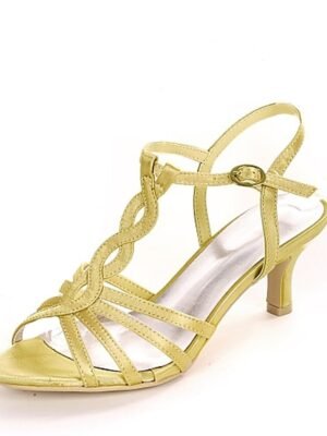 Elegant Mid-Heel Satin Strappy Open-Toe Sandals - Image 12