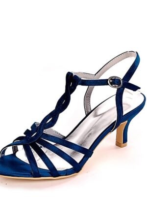 Elegant Mid-Heel Satin Strappy Open-Toe Sandals - Image 13