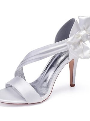 Elegant Open-Toe Satin Crisscross Strap Cocktail Sandals - Image 10