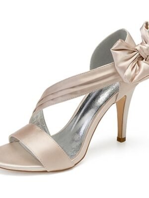 Elegant Open-Toe Satin Crisscross Strap Cocktail Sandals - Image 11