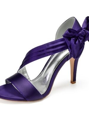 Elegant Open-Toe Satin Crisscross Strap Cocktail Sandals - Image 12
