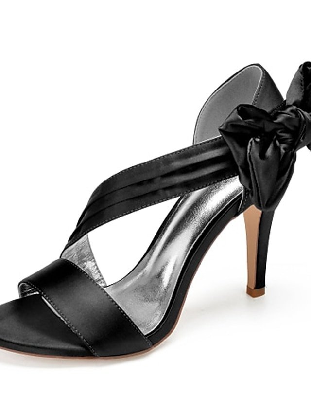 Elegant Open-Toe Satin Crisscross Strap Cocktail Sandals - Image 14