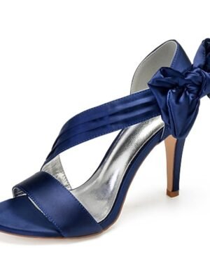 Elegant Open-Toe Satin Crisscross Strap Cocktail Sandals - Image 2