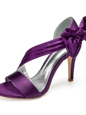 Elegant Open-Toe Satin Crisscross Strap Cocktail Sandals - Image 3