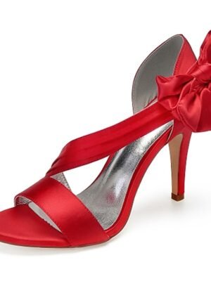 Elegant Open-Toe Satin Crisscross Strap Cocktail Sandals - Image 5