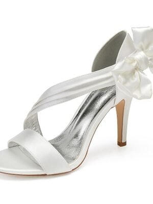 Elegant Open-Toe Satin Crisscross Strap Cocktail Sandals - Image 9