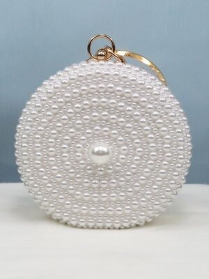 Elegant Pearl-Embellished Stiletto Heels & Purse Set - Image 11