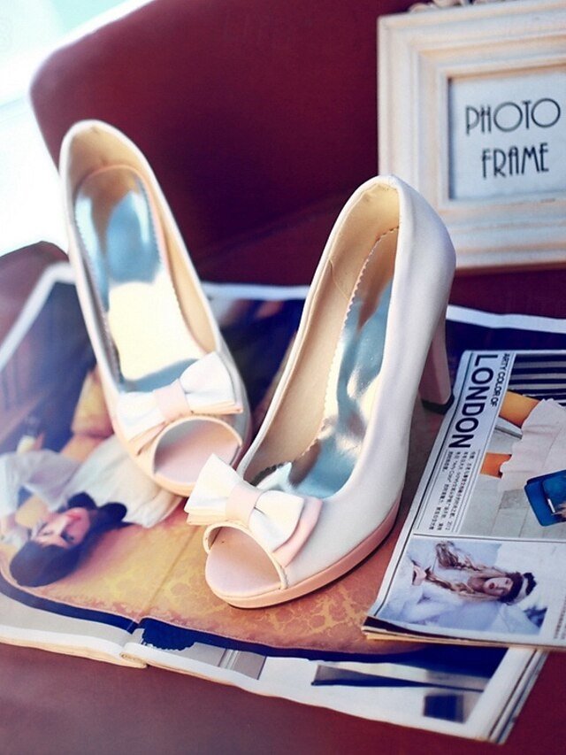 Elegant Platform Bow Peep-Toe High Heels - Image 2