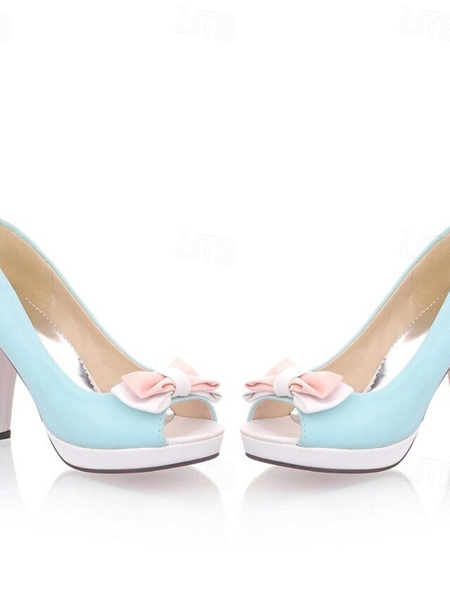 Elegant Platform Bow Peep-Toe High Heels - Image 6