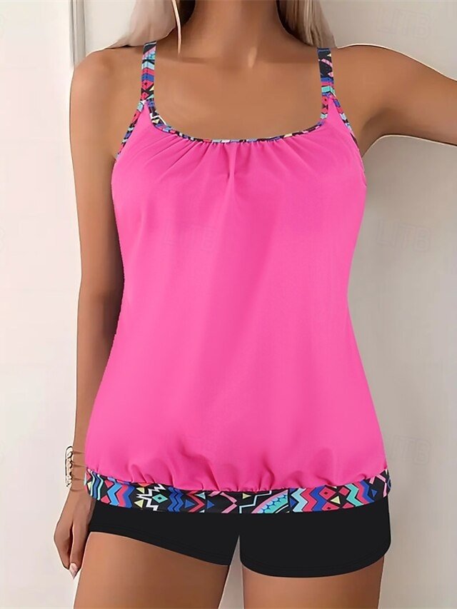 Elegant Plus Size Lace Sleeveless Two Piece Tankini - Image 1