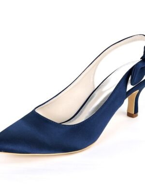 Elegant Pointed Toe Bow Tie Slingback Heels - Image 11