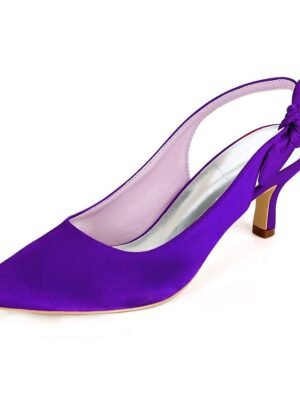 Elegant Pointed Toe Bow Tie Slingback Heels - Image 12