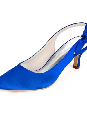 Elegant Pointed Toe Bow Tie Slingback Heels - Image 9