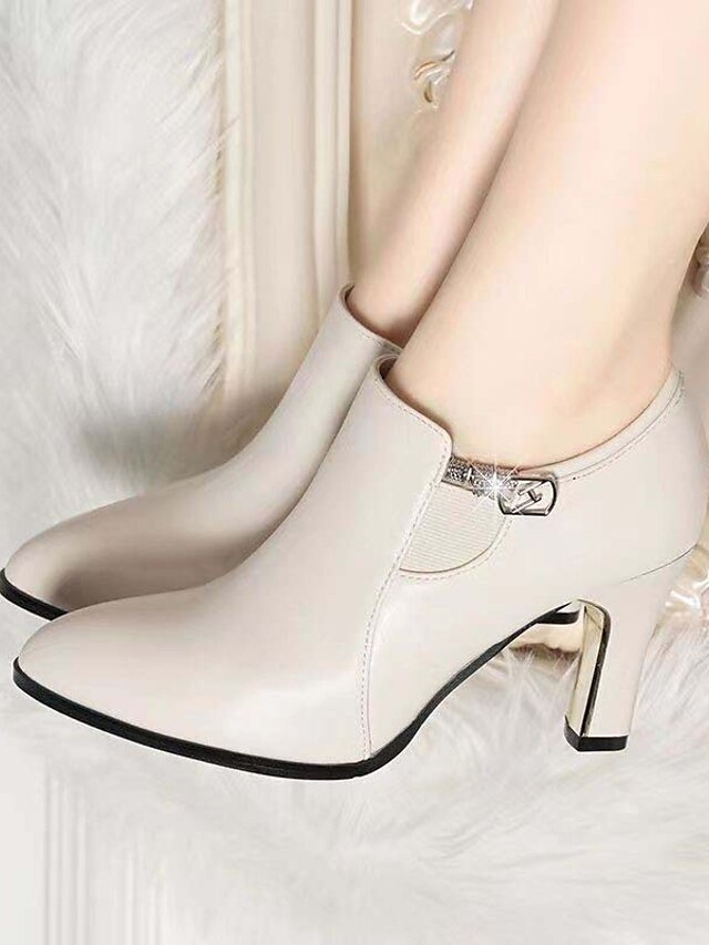 Elegant Pointed Toe High Heel Ankle Boots with Zipper Detail - Image 2