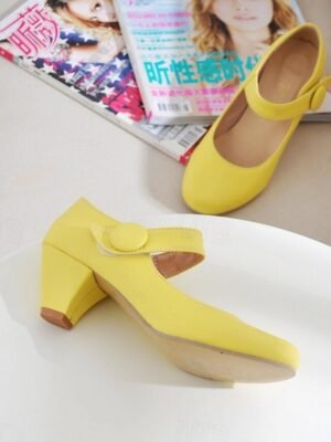 Elegant Round Toe Low Heel Mary Jane Shoes - Image 2