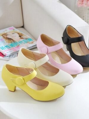 Elegant Round Toe Low Heel Mary Jane Shoes - Image 8