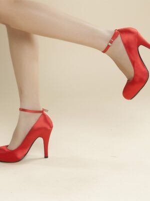 Elegant Satin Ankle Strap Bridal Heels - Image 12