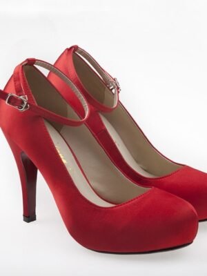 Elegant Satin Ankle Strap Bridal Heels - Image 9