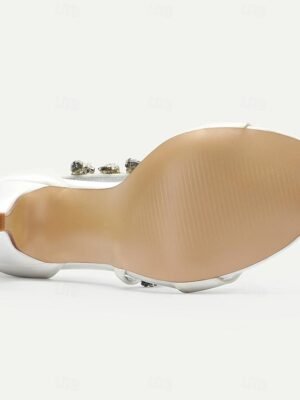 Elegant Satin Rhinestone Embellished Stiletto Heels - Image 6