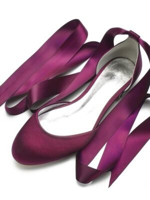 Elegant Satin Ribbon Tie Ballet Flats - Image 18
