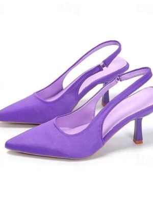 Elegant Sexy Solid Pointed Toe Ankle Strap Low High Heel Loafers - Image 6
