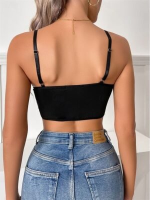 Elegant Sleeveless Pure Colour Lace Backless Corset - Image 2
