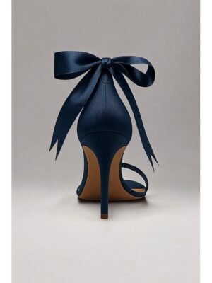 Elegant Stiletto Satin Pearl Ankle Strap High Heel Sandals - Image 6