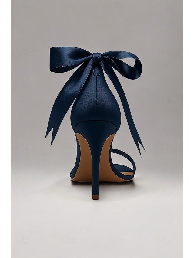 Elegant Stiletto Satin Pearl Ankle Strap High Heel Sandals - Image 6