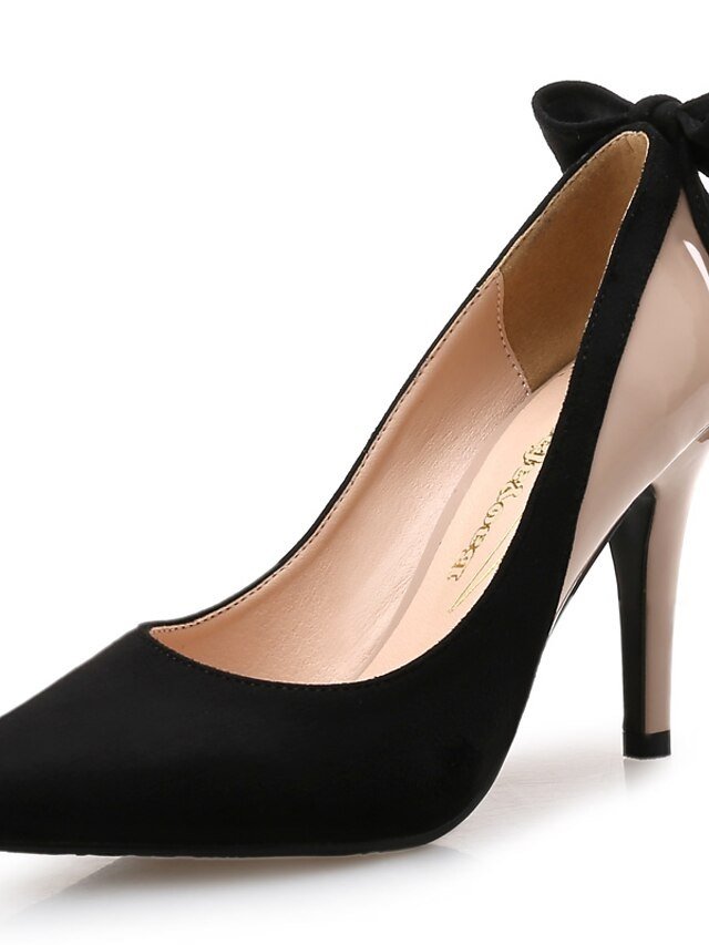 Elegant Suede Bow Pointed-Toe Stiletto Heels - Image 7