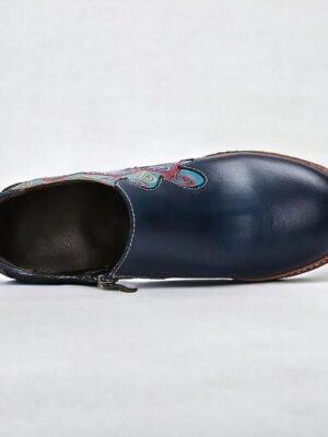 Elegant Vintage Geometric Cone Heel Round Toe Pumps - Image 20