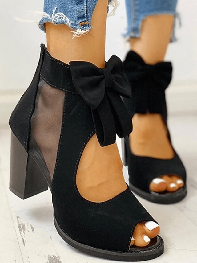 Elegant Vintage Sexy Peep Toe Ankle Boots - Image 1