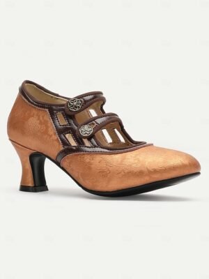 Elegant Vintage T-Strap Mid-Heel Mary Jane Pumps - Image 3