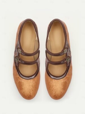Elegant Vintage T-Strap Mid-Heel Mary Jane Pumps - Image 4