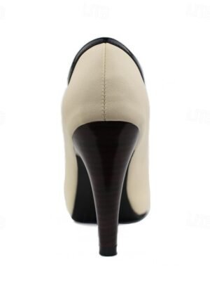 Elegant Vintage Two-Tone Bow Heeled Ankle Boots - Image 5