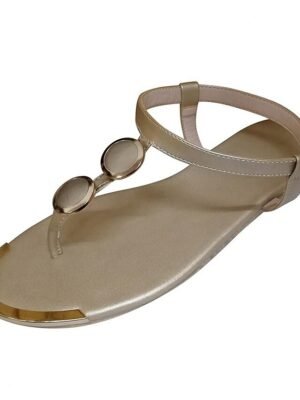 Embellished Flat Rhinestone Sandals - Image 5