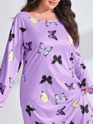Fashion Casual Heart Crew Neck Long Sleeve Home Dress - Image 13