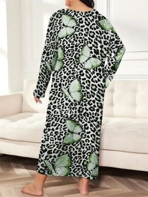 Fashion Casual Heart Crew Neck Long Sleeve Home Dress - Image 18
