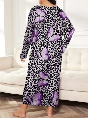 Fashion Casual Heart Crew Neck Long Sleeve Home Dress - Image 20