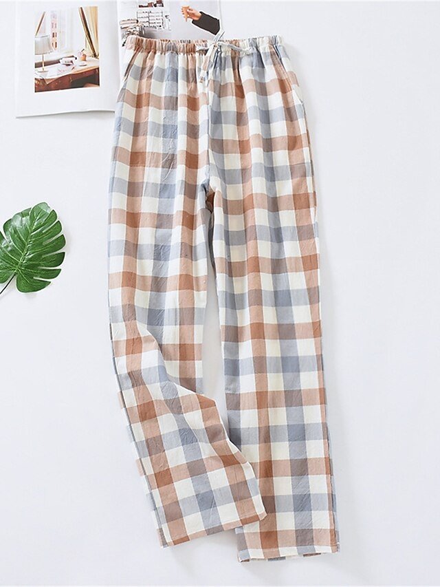 Fashion Casual Plaid Elastic Waist Long Loungewear Pants - Image 2