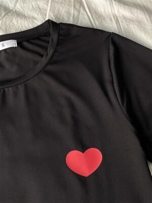 Fashion Comfort Heart Plaid Crew Neck Short Sleeve Shorts Pajama Set - Image 7