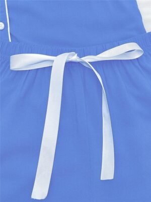 Fashion Comfortable Pure Colour Lapel Short Sleeve Summer Pajama Set - Image 31