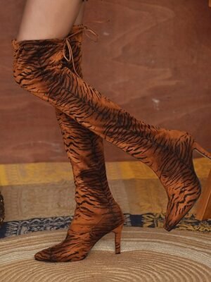 Fashion Over-the-Knee Stretch Elastic Thigh-High Stiletto Boots - Image 9