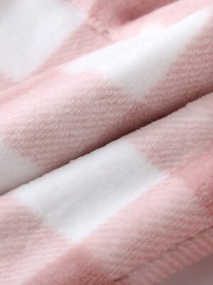 Fashion Simple Grid Elastic Waist Long Flannel Pajama Pants - Image 12