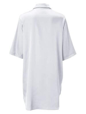 Fashion Simple V Neck Half Sleeve Satin Nightgown - Image 12