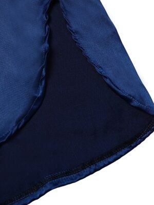Fashion Simple V Neck Half Sleeve Satin Nightgown - Image 21