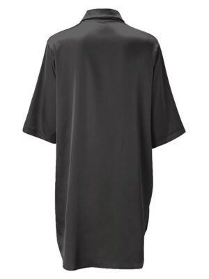 Fashion Simple V Neck Half Sleeve Satin Nightgown - Image 29