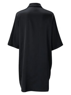 Fashion Simple V Neck Half Sleeve Satin Nightgown - Image 7