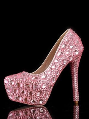 Glamorous Silver Rhinestone High Heel Pumps - Image 10