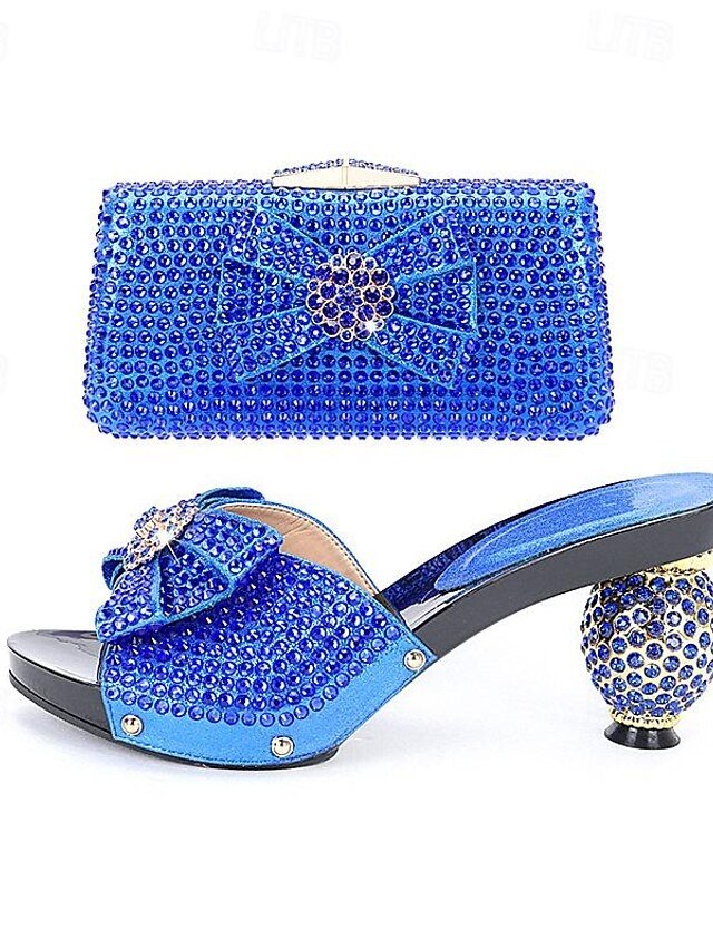 Gold Rhinestone Embellished Open-Toe Sandals with Matching Clutch Bag - Image 12
